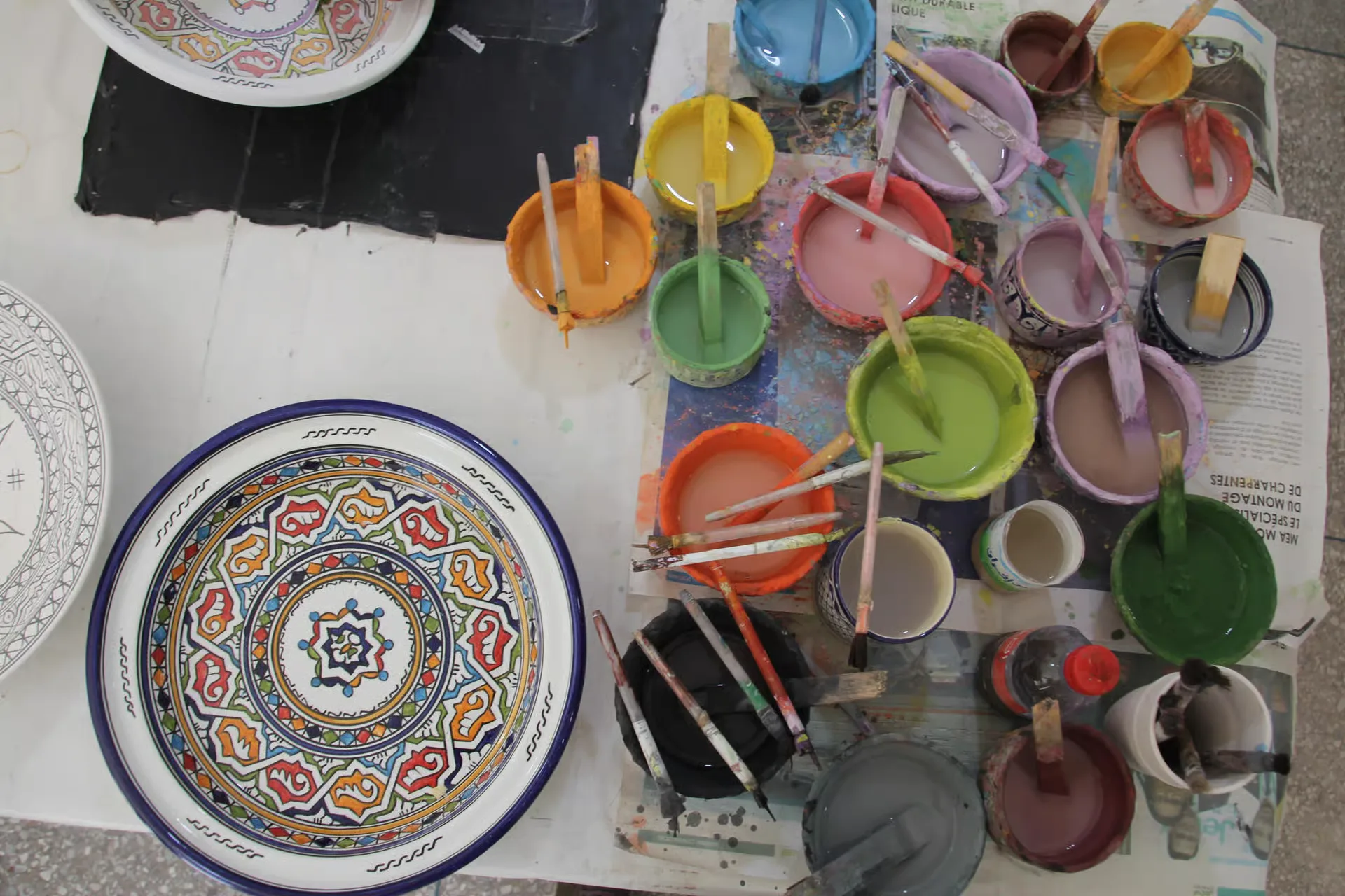 Pottery and mosaic workshop at Workshop Fès Pottery, Ain Nokbi